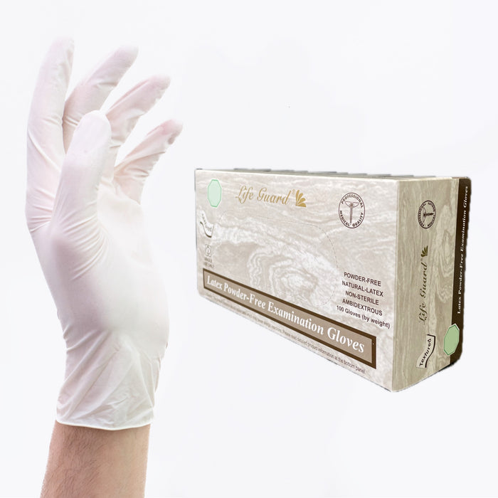 Lifeguard White Latex Exam Gloves 6 Mil