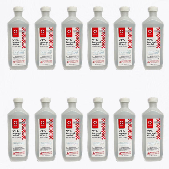 case of 12 Isopropyl Rubbing Alcohol 91% alcohol 12 oz, Isopropyl Alcohol for cleaning, Isopropyl Alcohol for wound care