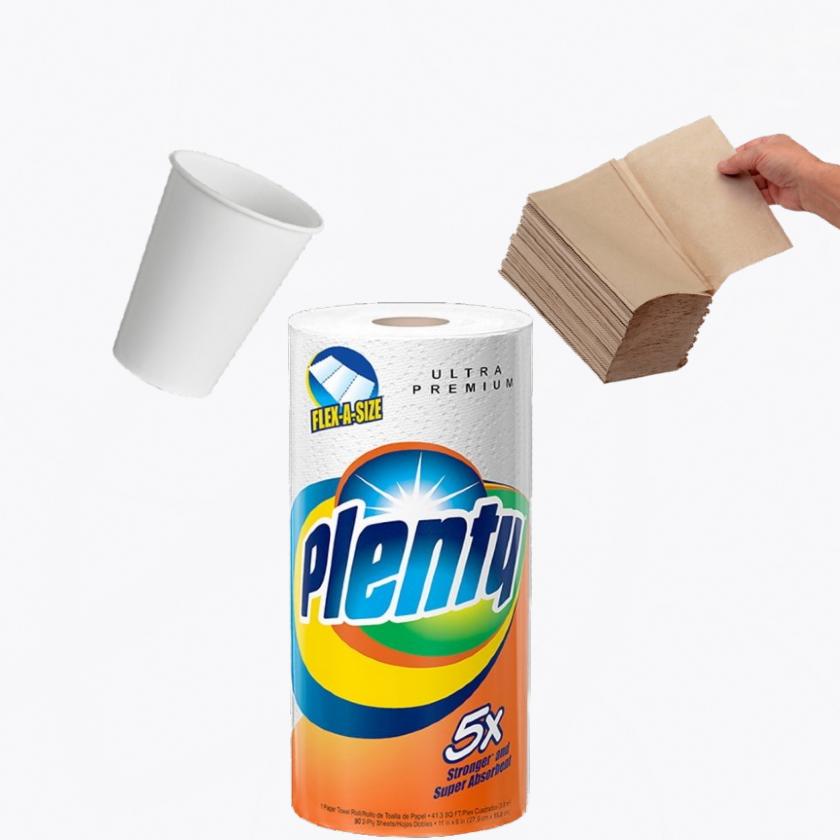 plenty paper towel white paper cup brown single fold paper