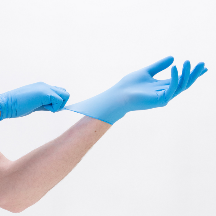 Lifeguard Blue Nitrile Exam Gloves 3.5 Mil 100 Pcs