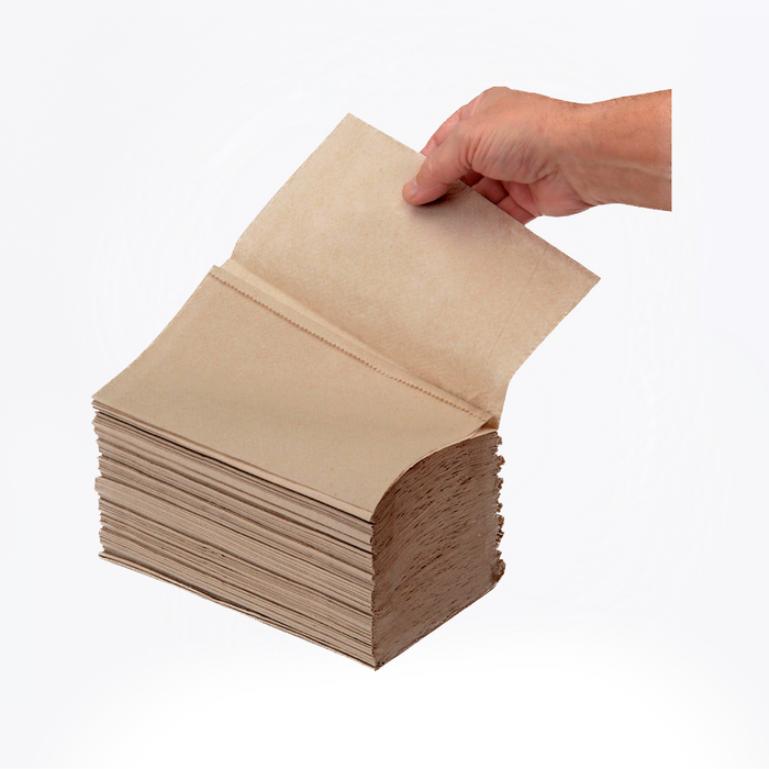 wood color single fold paper towels for restaurant, office, bathroom, and more 