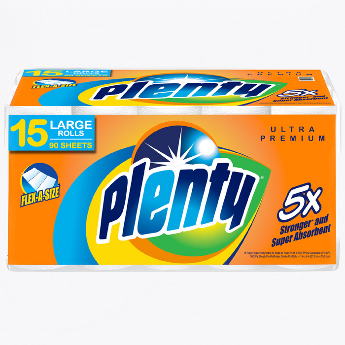 15 Roll Plenty Ultra Premium Paper Towel 2 Ply 90 Sheets