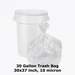 30 Gallon trash bag, 30" x 37", 10 micron clear color can liner