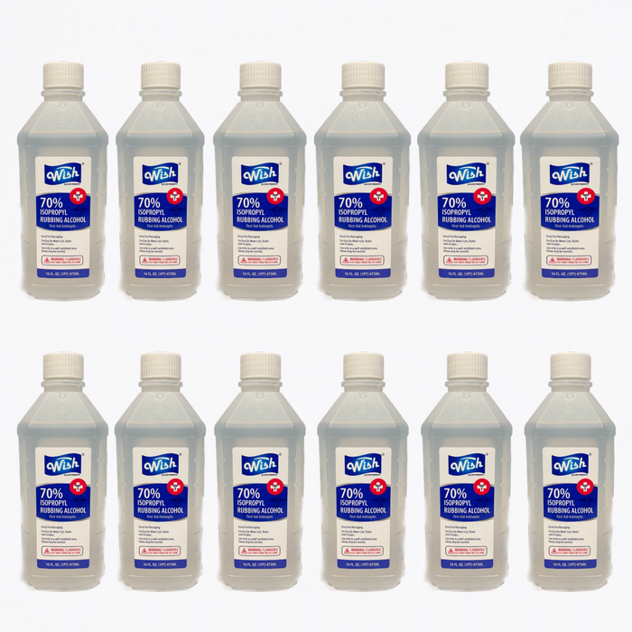 case of 12 isopropyl rubbing alcohol 70% alcohol 16 oz 