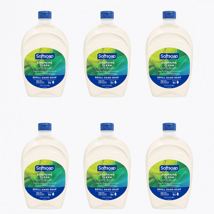 6 bottles of Softsoap Aloe Vera scent 50 oz liquid hand soap