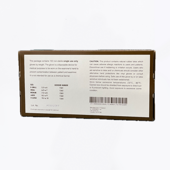 Lifeguard White Latex Exam Gloves 6 Mil