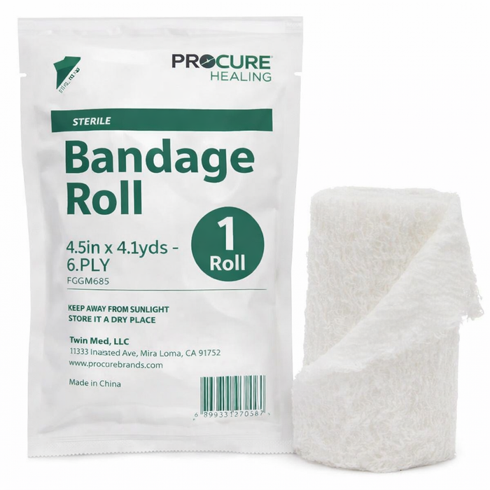 Sterile Fluff Bandage Roll – 4.5” x 4.1 Yards, 6-Ply