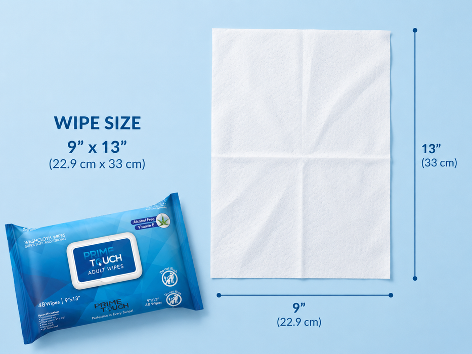 Adult Wet Wipes - Alcohol FREE Washcloth 48 wipes