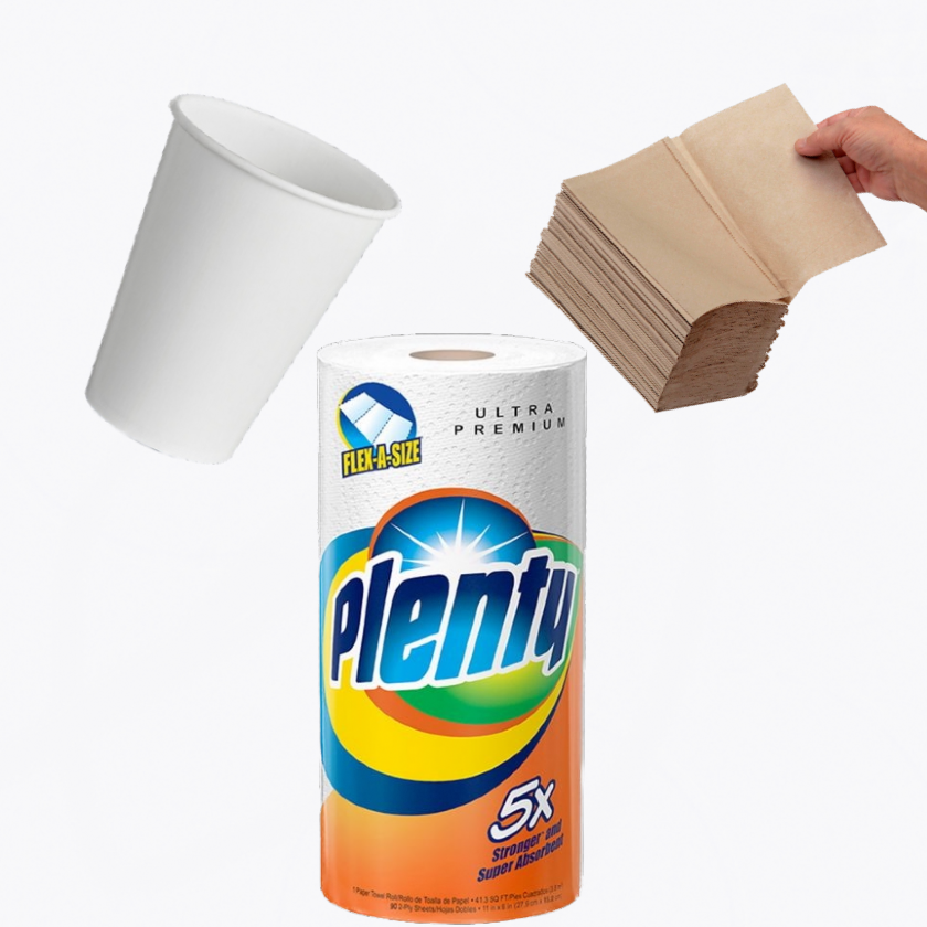 plenty paper towel white paper cup brown single fold paper