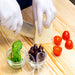 knife cutting vegetables using advance if62 white latex examination gloves powder free 6 mil thickness