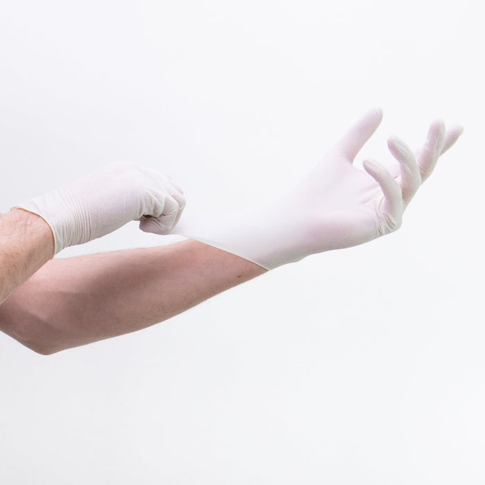 weiße latex handschuhe Advance IF62 White Latex Exam Gloves 6 Mil — PRIME TOUCH